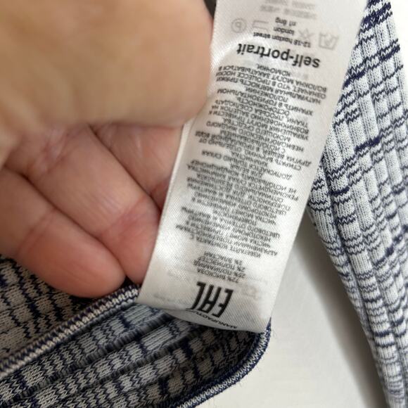 Self Portrait cropped knit top long sleeves gray space dye size small - Picture 3 of 6